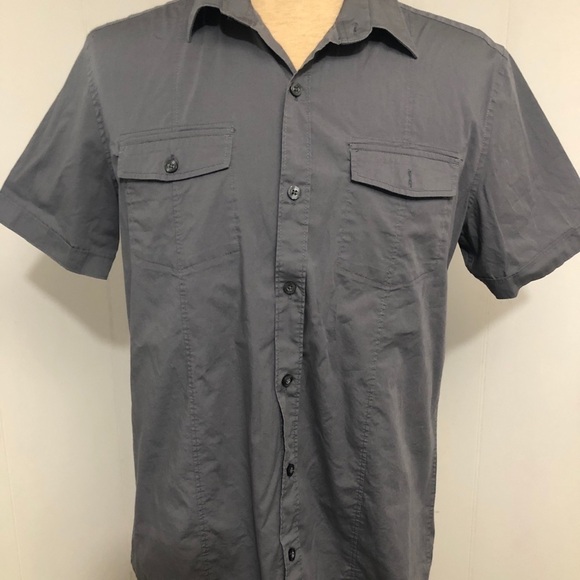 - Mens Grey Fitted Short Sleeve Shirt. Medium. - Picture 2 of 6
